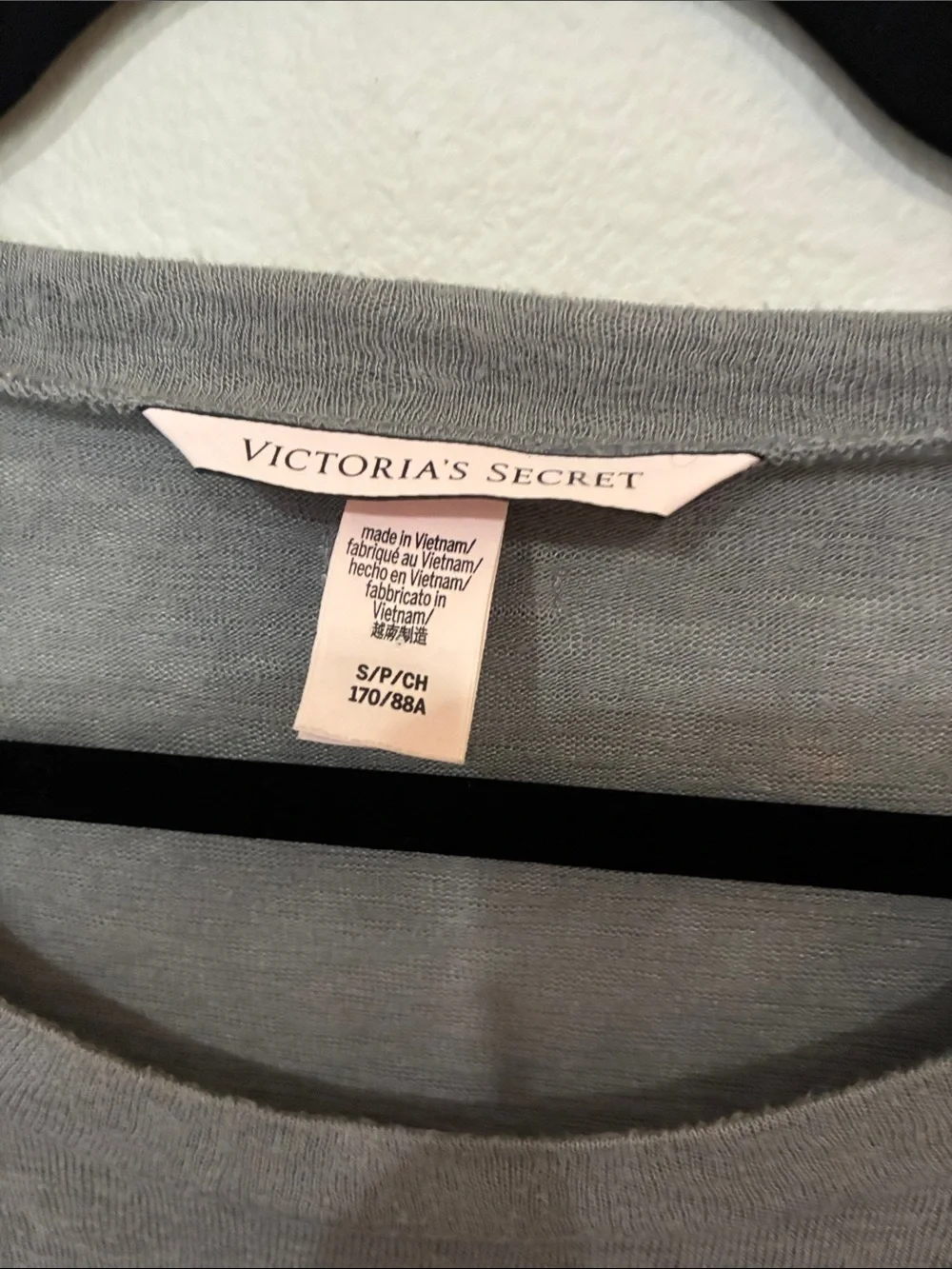 Victoria's Secret Gray 'ANGEL' Long-Sleeve Tee